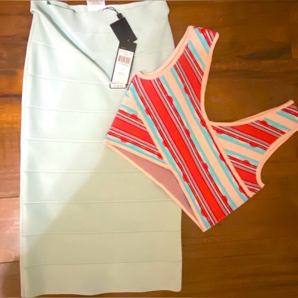 BCBGMaxazaria crop & skirt set